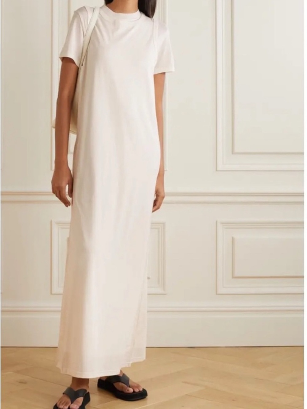 The Row Gitu White Knit Maxi Dress Size M $1590